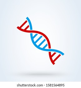 DNA flat medicine and healthcare, genetic vector modern design