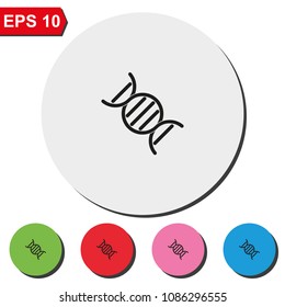 DNA flat round colorful vector icon.
