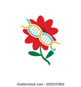 Dna Flower Logo Icon Design