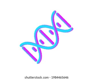 DNA fluffy icon vector.Fur Modern 3d life evolution sign isolated. Business, internet concept. Trendy vector biology gene symbol for website design, web. Logo chromosome illustration.