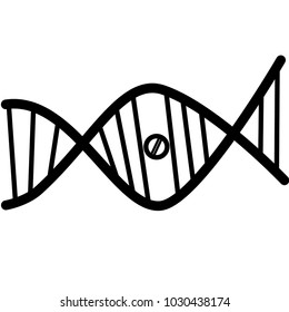 Dna formula icon. Pill in a dna sign.  Treatment symbol. Flat design. Vector Illustration.