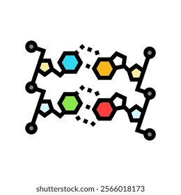 dna fragment genetic engineering color icon vector. dna fragment genetic engineering sign. isolated symbol illustration