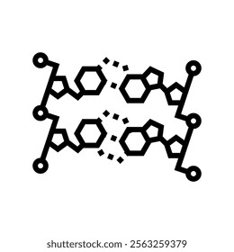 dna fragment genetic engineering line icon vector. dna fragment genetic engineering sign. isolated contour symbol black illustration