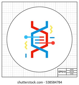 DNA Fragment as Genetics Concept Icon