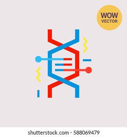 DNA Fragment as Genetics Concept Icon