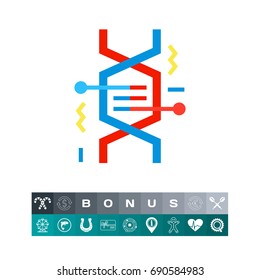 DNA Fragment as Genetics Concept Icon