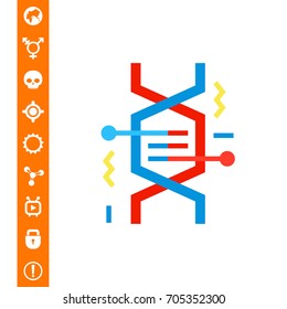 DNA Fragment as Genetics Concept Icon