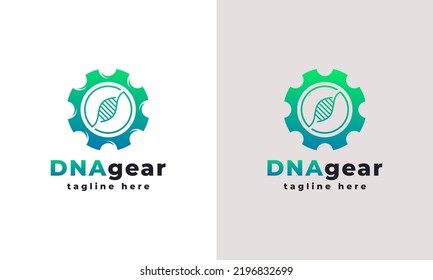 Dna Gear Icon Logo Vector Design Element