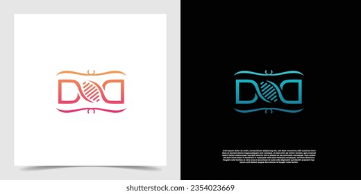 DNA Gen science icon logo vector. Science logo vector template