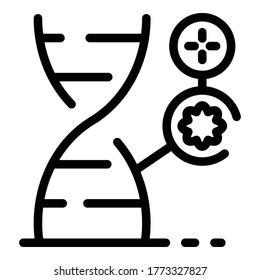 Dna gene icon. Outline dna gene vector icon for web design isolated on white background