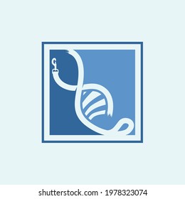 DNA gene with leash Logo Template vector symbol illustration