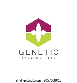 DNA gene Logo Template vector symbol illustration