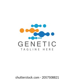 DNA gene Logo Template vector symbol illustration