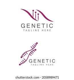 DNA gene Logo Template vector symbol illustration