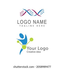 DNA-Gen-Logo-Vorlage, Vektorgrafik-Symbol