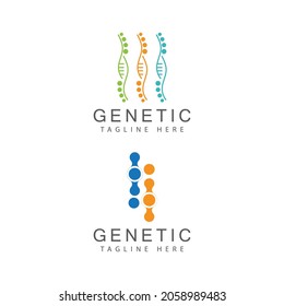 DNA gene Logo Template vector symbol illustration