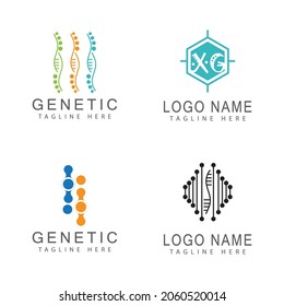 DNA-Gen-Logo-Vorlage, Vektorgrafik-Symbol