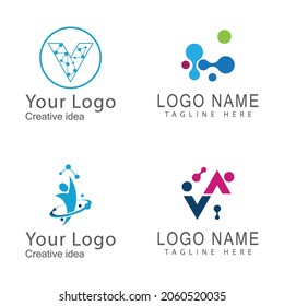 DNA gene Logo Template vector symbol illustration