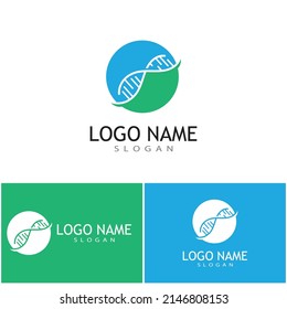DNA gene Logo Template vector symbol illustration