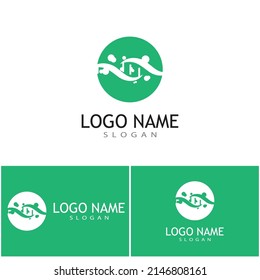 Ilustración del símbolo del vector de plantilla de logotipo de ADN