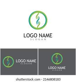 DNA gene Logo Template vector symbol illustration