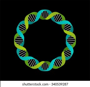 DNA, genetisches Symbol - Kreishintergrund