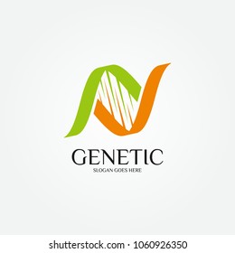 DNA Genetic Icon Design Template. Vector Illustration