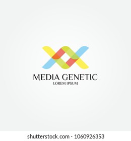 DNA Genetic Icon Design Template. Vector Illustration
