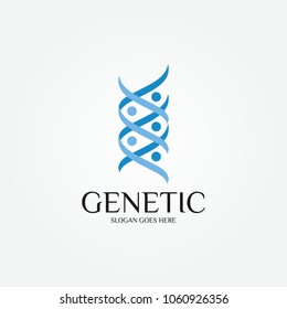 DNA Genetic Icon Design Template. Vector Illustration