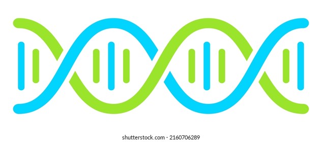 Dna genetic icon, helix vector pictogram isolated on white background. Vector flat illustration of human dna strand.