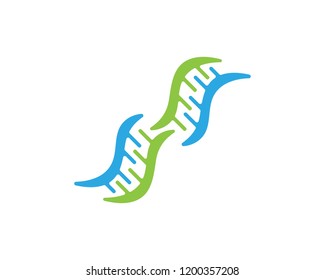 DNA genetic icon logo vector illustration