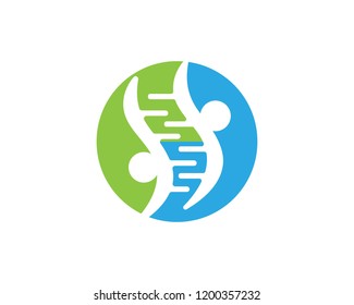 DNA genetic icon logo vector illustration