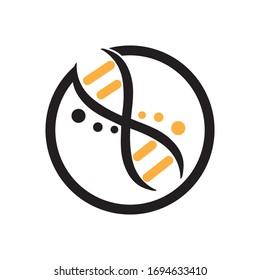 dna, genetic illustration icon logo vector 