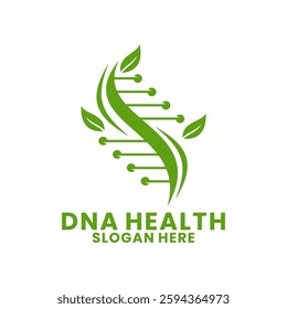 DNA Genetic Logo Design Template. Nature DNA Health logo design icon
