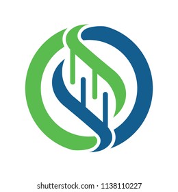 Dna and Genetic Logo Design Vector