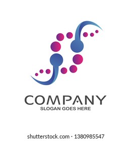 Dna and Genetic Logo Vector
