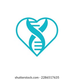 Logotipo creativo único del amor genético del perro