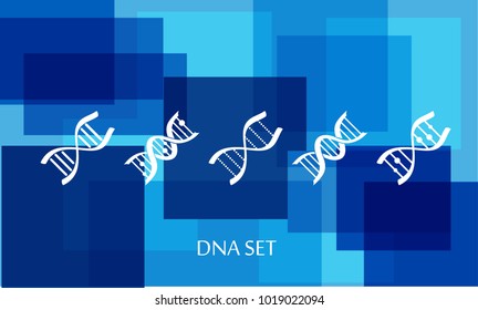 DNA, genetic sign, elements and icons collection