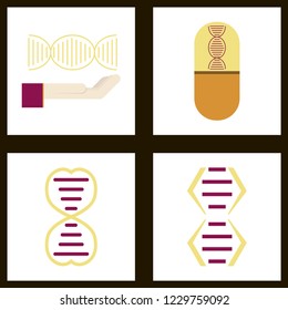 DNA, genetic sign, elements and icons collection