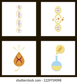DNA, genetic sign, elements and icons collection