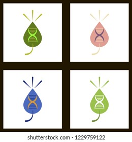 DNA, genetic sign, elements and icons collection
