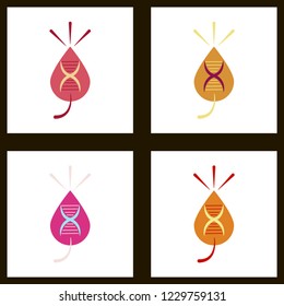 DNA, genetic sign, elements and icons collection