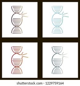 DNA, genetic sign, elements and icons collection