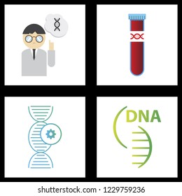 DNA, genetic sign, elements and icons collection