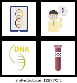 DNA, genetic sign, elements and icons collection