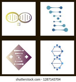 DNA, genetic sign, elements and icons collection