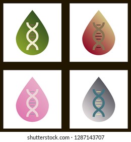 DNA, genetic sign, elements and icons collection