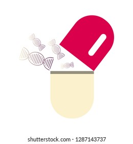 DNA, genetic sign, elements and icons collection
