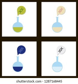 DNA, genetic sign, elements and icons collection