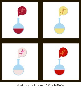 DNA, genetic sign, elements and icons collection